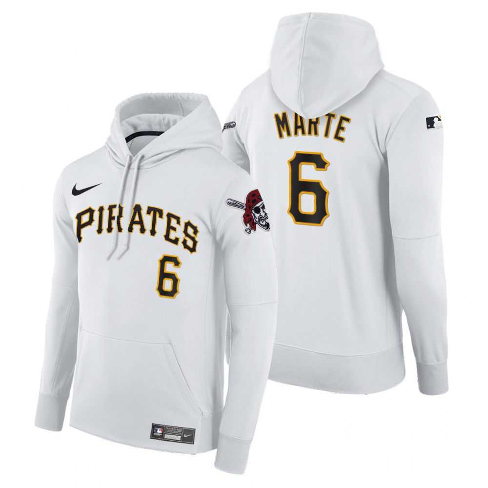 Men Pittsburgh Pirates 6 Marte white home hoodie 2021 MLB Nike Jerseys